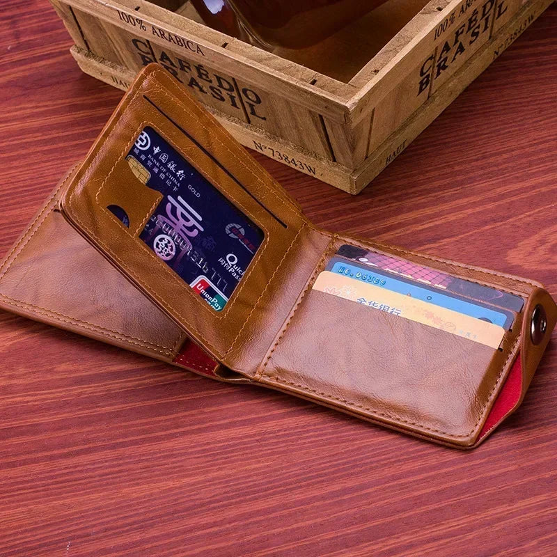 Vintage Leather Wallet - Classic Billfold For Men ($100 Bill Design)