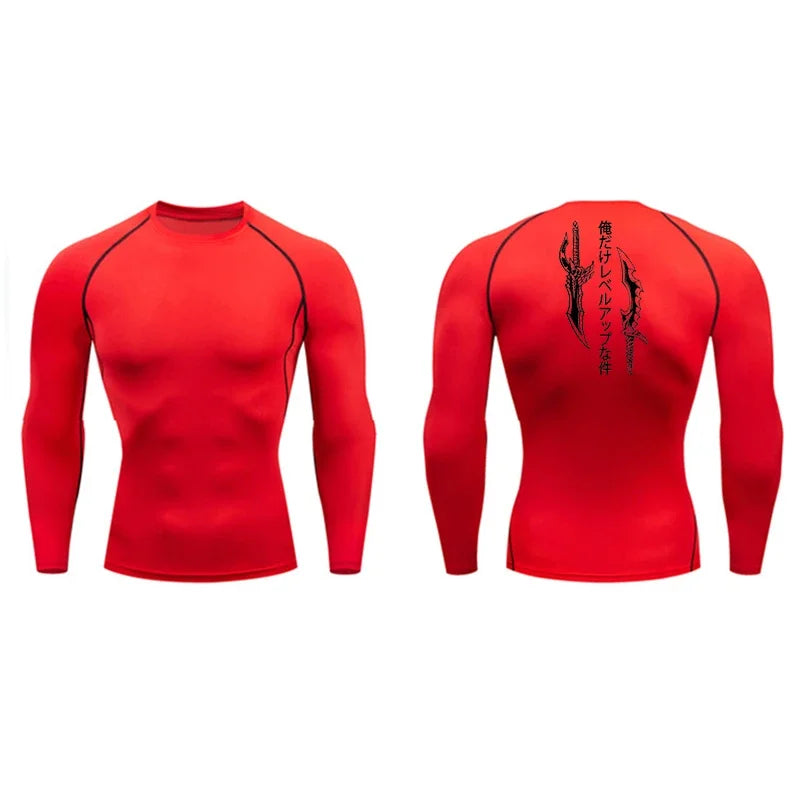 Dagger Print Compression Shirt – Men’s Athletic Quick Dry Rash Guard Tee