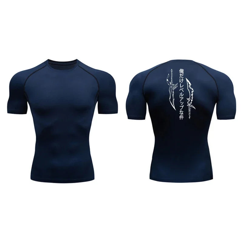 Dagger Print Compression Shirt – Men’s Athletic Quick Dry Rash Guard Tee