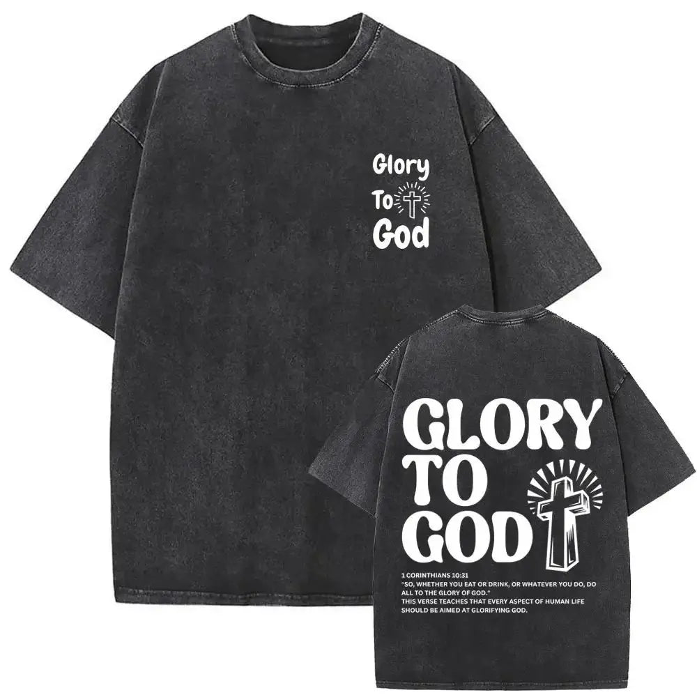 “Forgive Them Father” Vintage Washed Christian Graphic T-Shirt – Men’s Casual Streetwear Tee