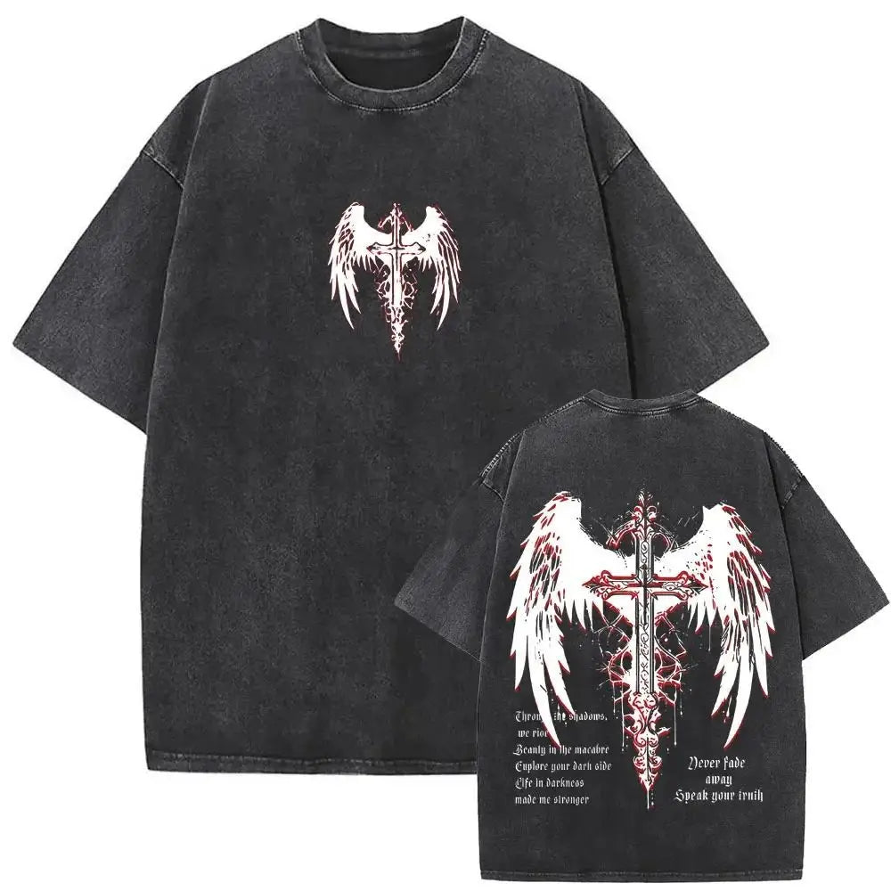 “Forgive Them Father” Vintage Washed Christian Graphic T-Shirt – Men’s Casual Streetwear Tee
